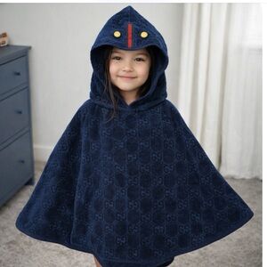 Gucci Kids Navy Hooded Towel Cape